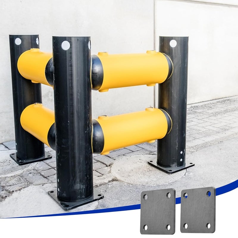 QoTang 4 قطع قاعدة فولاذية 5'' × 5'' مع 4 ثقوب، سمك 1/4'' لوح معدني ثقيل قابل للحام لدعم الهياكل والاستخدام الصناعي، يناسب برغي 1/2'' - Image 4